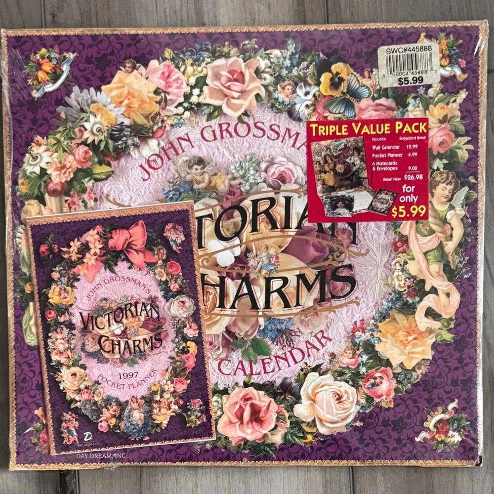 Vintage Victorian Charms John Grossman 1997 Calendar Planner Card Set USA Sealed